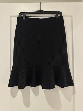 Black Textured Flounce Skirt